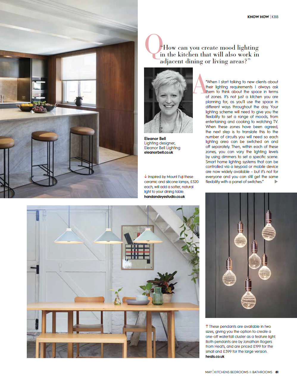 Eleanor Bell Kitchens, Bedrooms & Bathrooms May 2018 Kitchen Lighting 6
