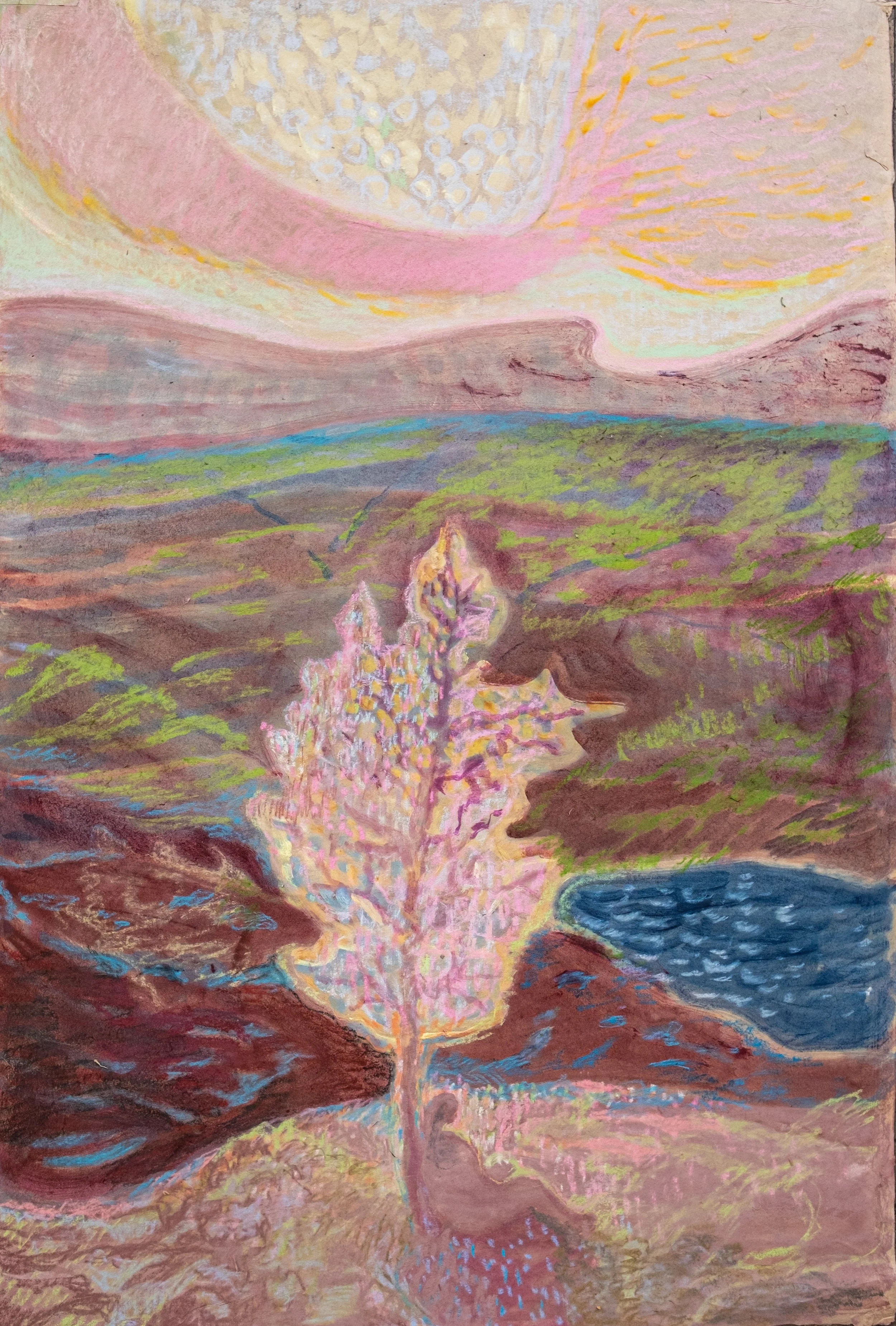 Pink Tree 780x580mm oil pigments japanies hand made paper  2024.jpg