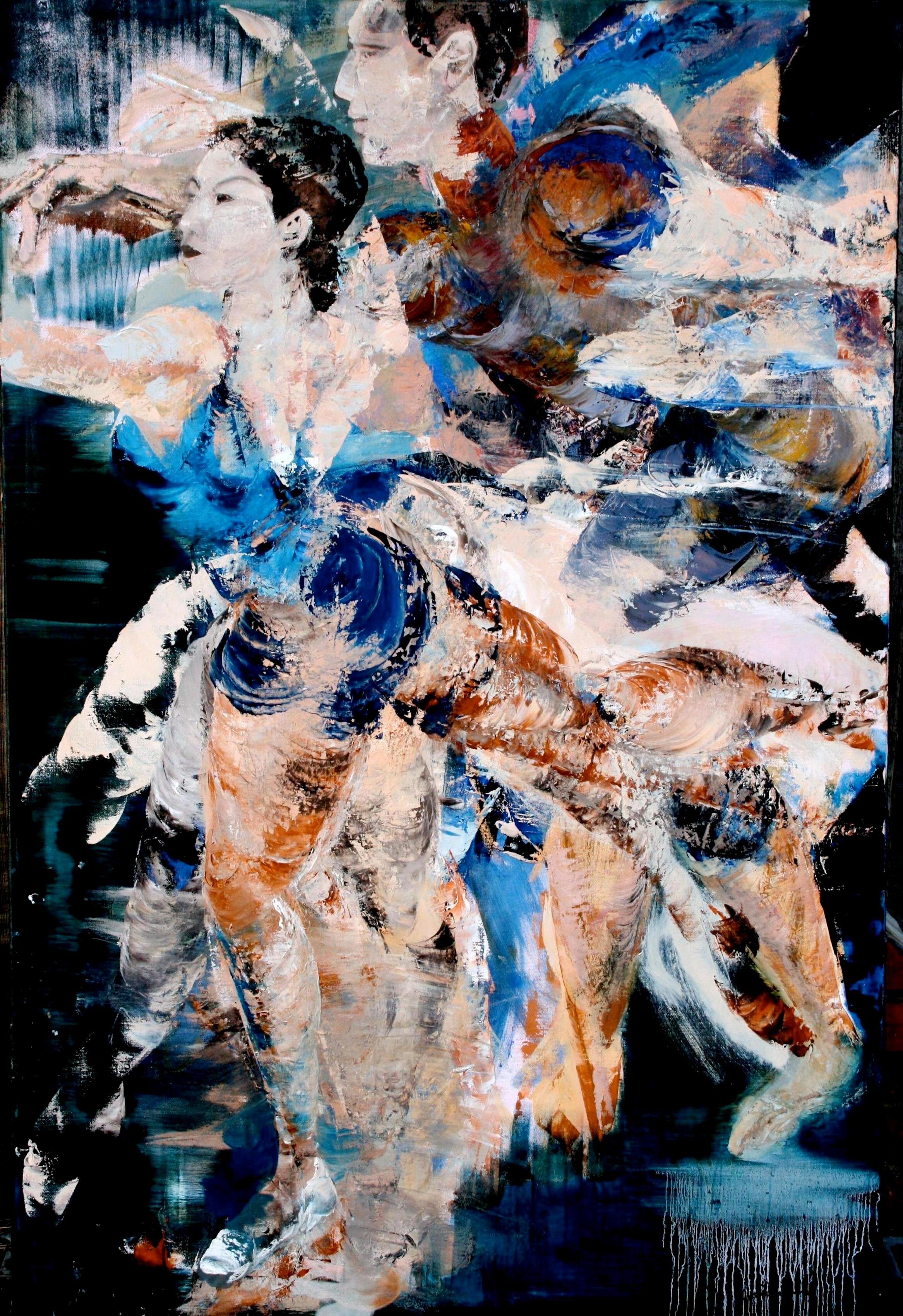 Dancers, OIl on Canvas, 1584mm H x 1082mm W, (Framed)£3,200.jpg