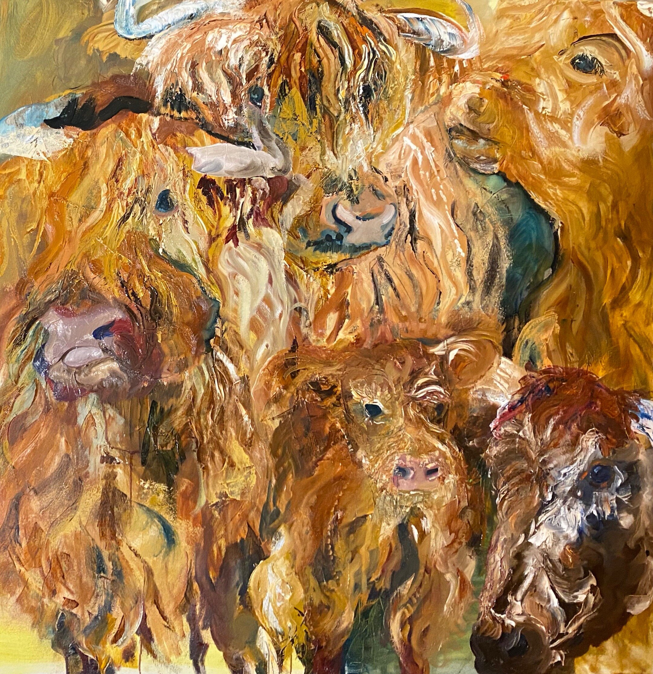 Highland Cattle, Oil on Canvas, 1015mm H x 1015mm W, £3,200.jpeg
