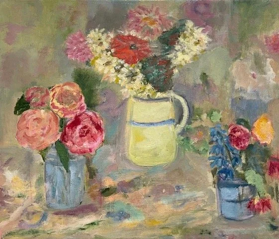 Kate Simon - Pale yellow jug with flowers