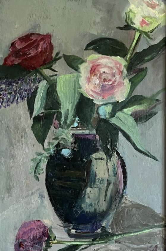 Kate Simon - Rose in black vase