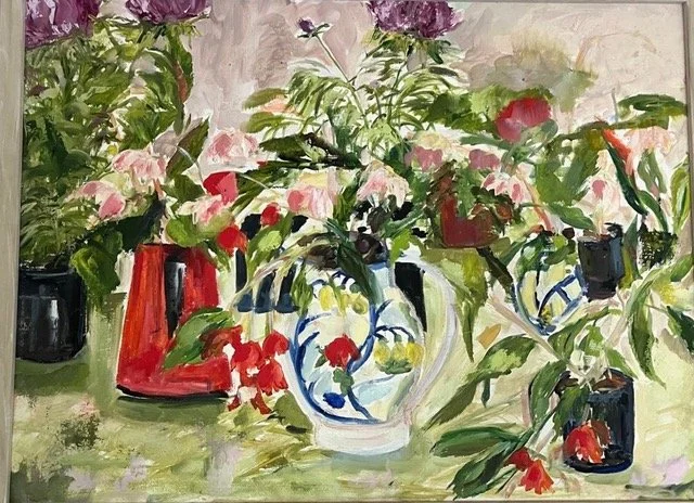 Kate Simon - Red jug and geraniums
