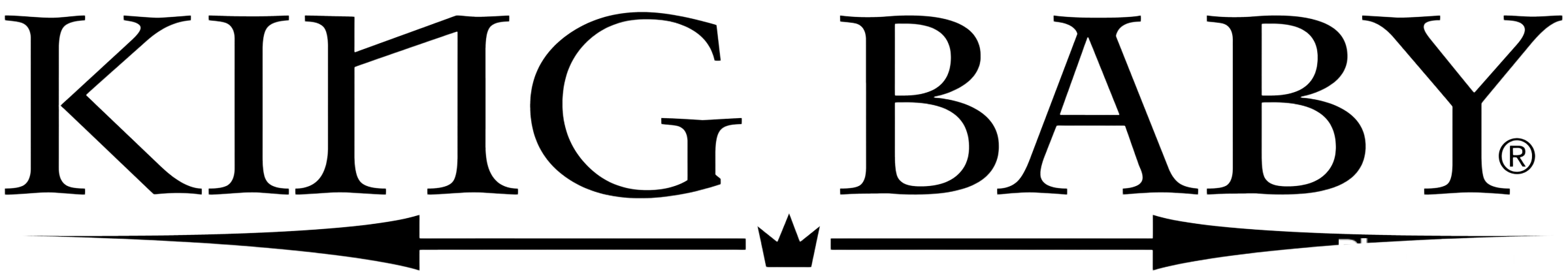 Logo of "KING BABY" with artistic font and stylized crown.