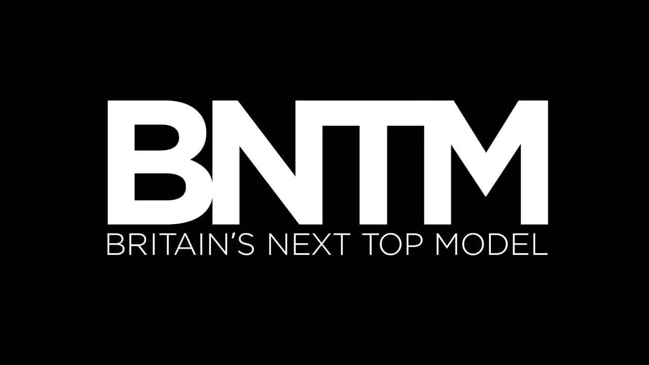 Logo with text "BNTM Britain's Next Top Model" on a black background.