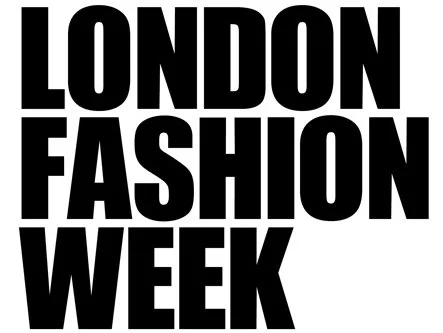 "London Fashion Week" bold black text on a white background.