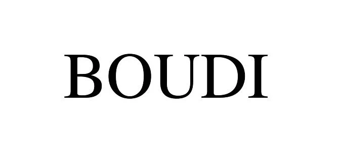 The word "BOUDI" in black capital letters on a white background.