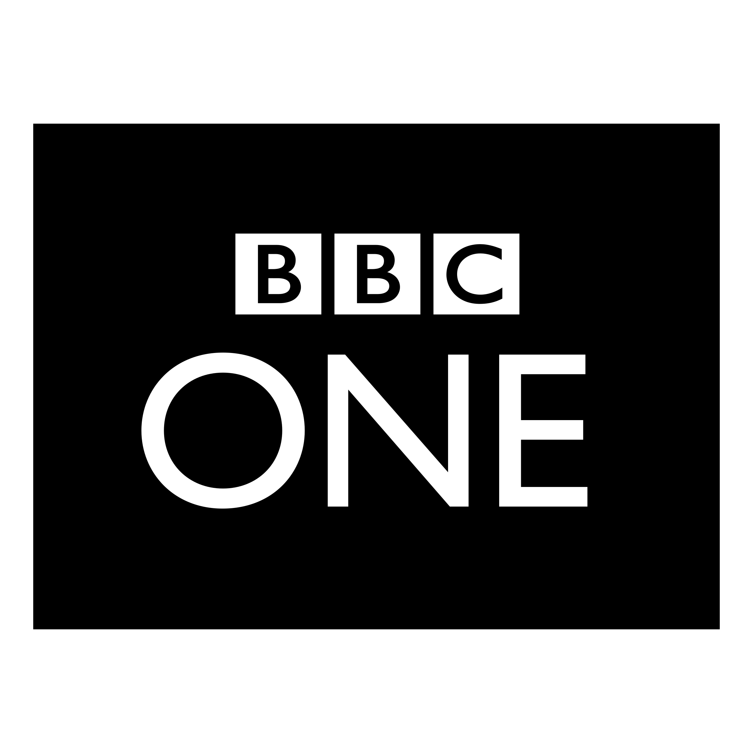 BBC One logo on a black background with white text.