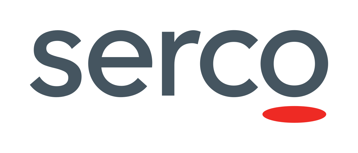 Serco logo with black and red text