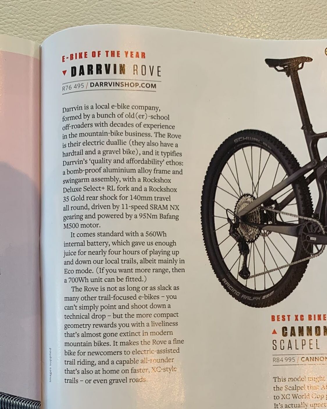 Darrvin's Rove dual suspension E-bike voted best electric bicycle of the year by Bicycling Magazine. We're very proud of our design team!