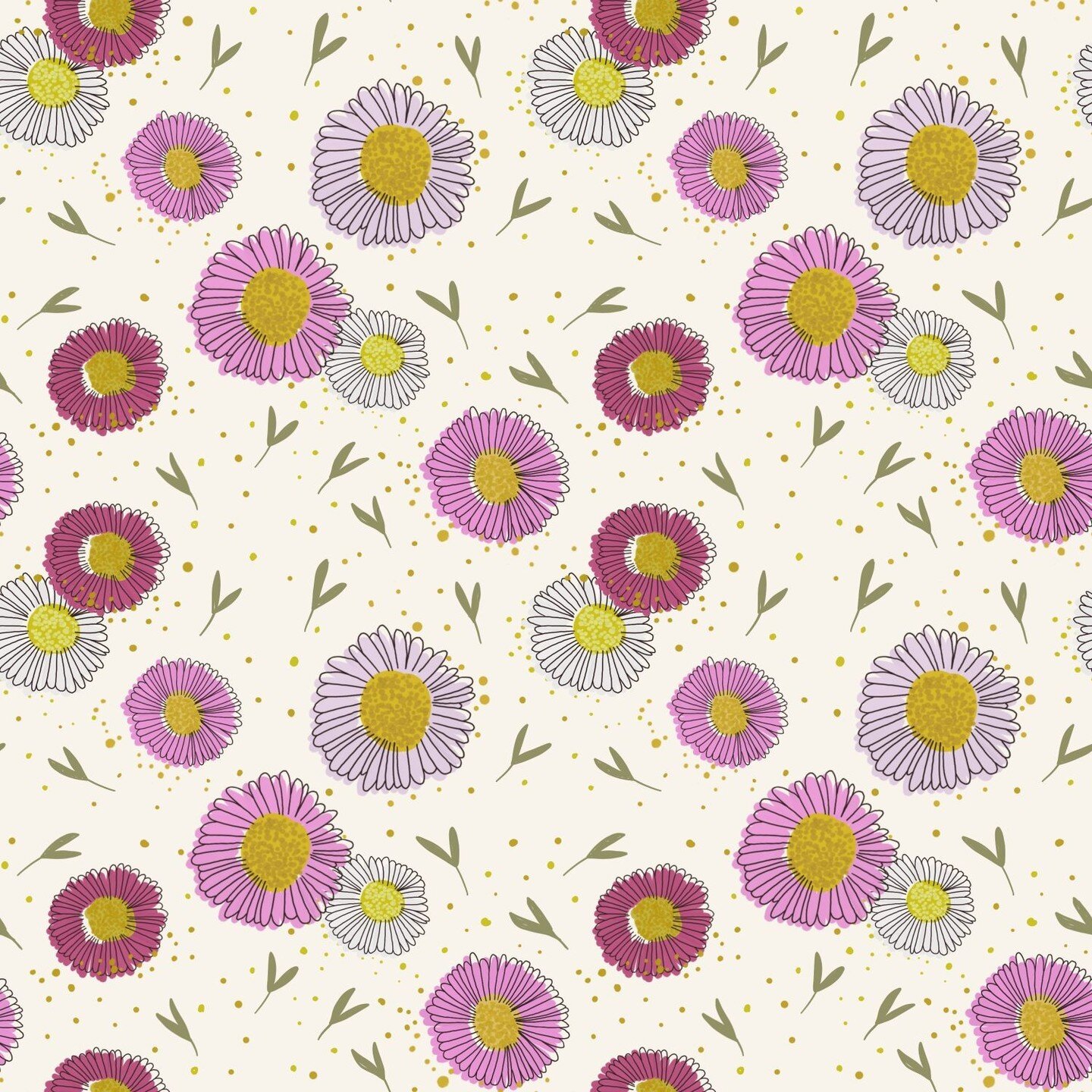 Daisy pattern created in Procreate. 🌸😄🌸