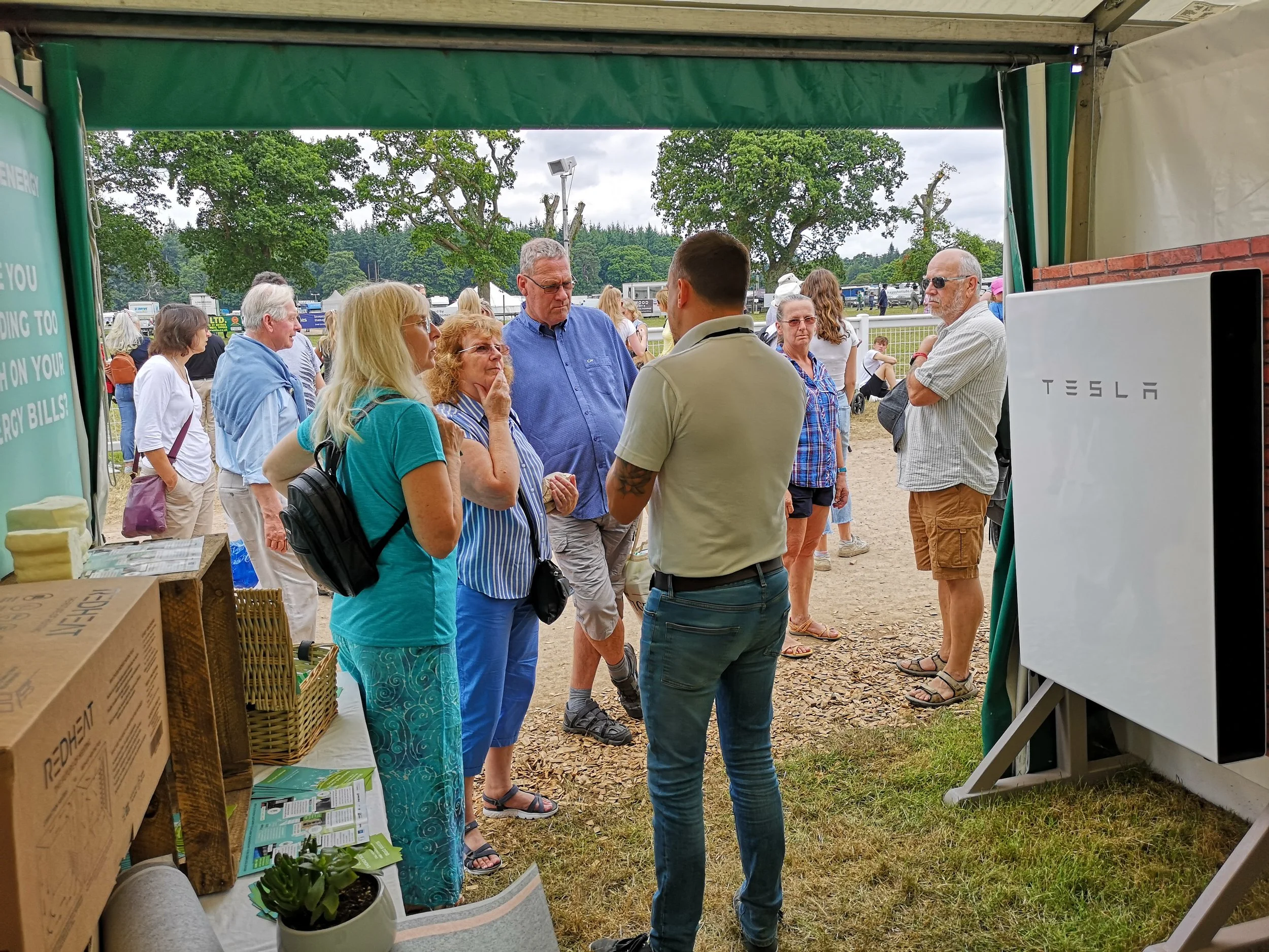Daylight Energy MD David Humphriss updating New Forest Show visitors on the latest Renewable Energy Technologies
