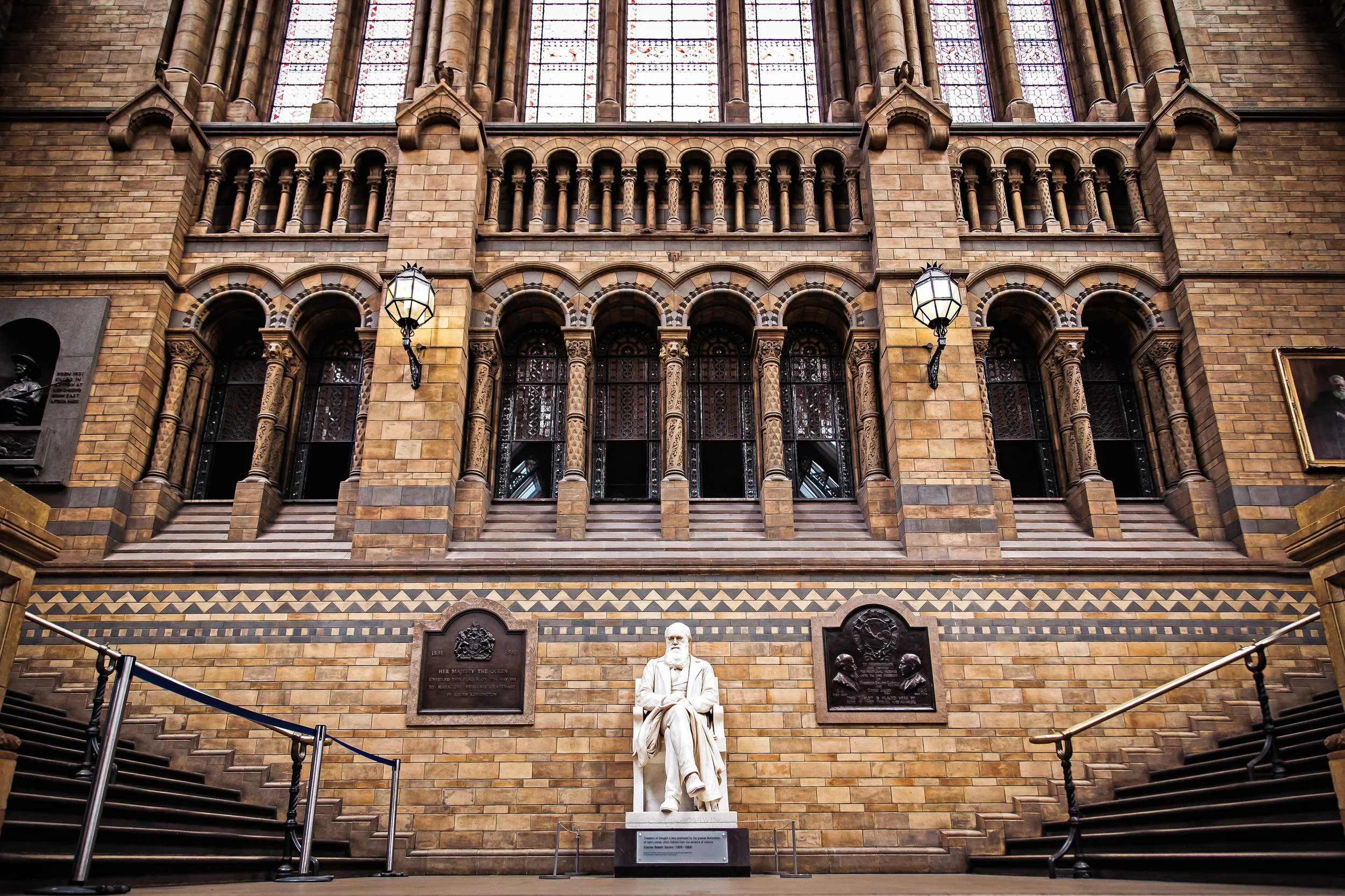 Statue of Charles Darwin by Joseph Boehm, in London’s Natural History Museum.