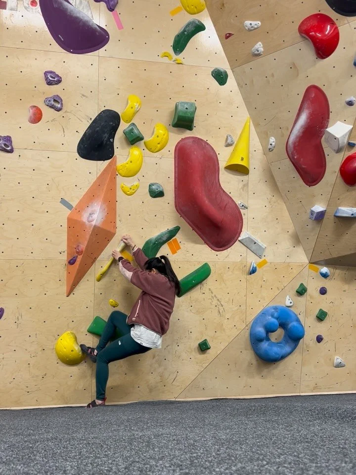 🤰Pregnant climbing report 🧗&zwj;♀️

Week 17 
1x 2 hour session, 2x 30min

Week 18 (+7kg heavier than pre-pregnancy)
2x 2 hour session, 1x 30min 

What I learnt 
🐵 the work capacity for climbing is coming back really well! No longer feeling super t