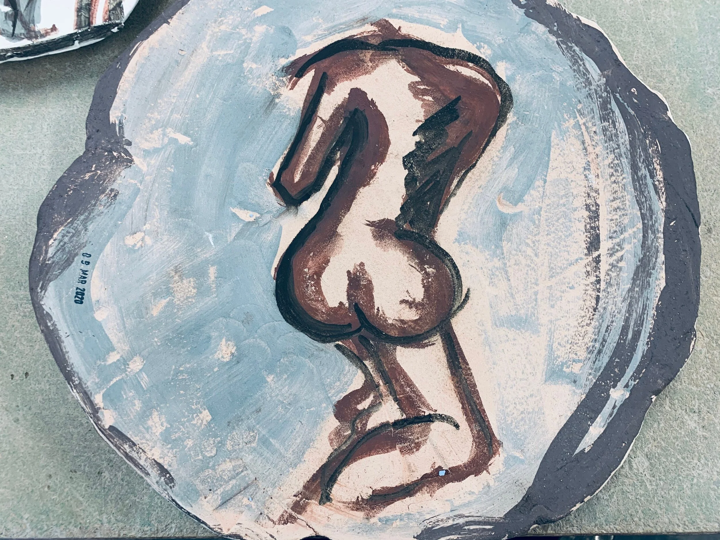 Ceramic Platter with a female figure