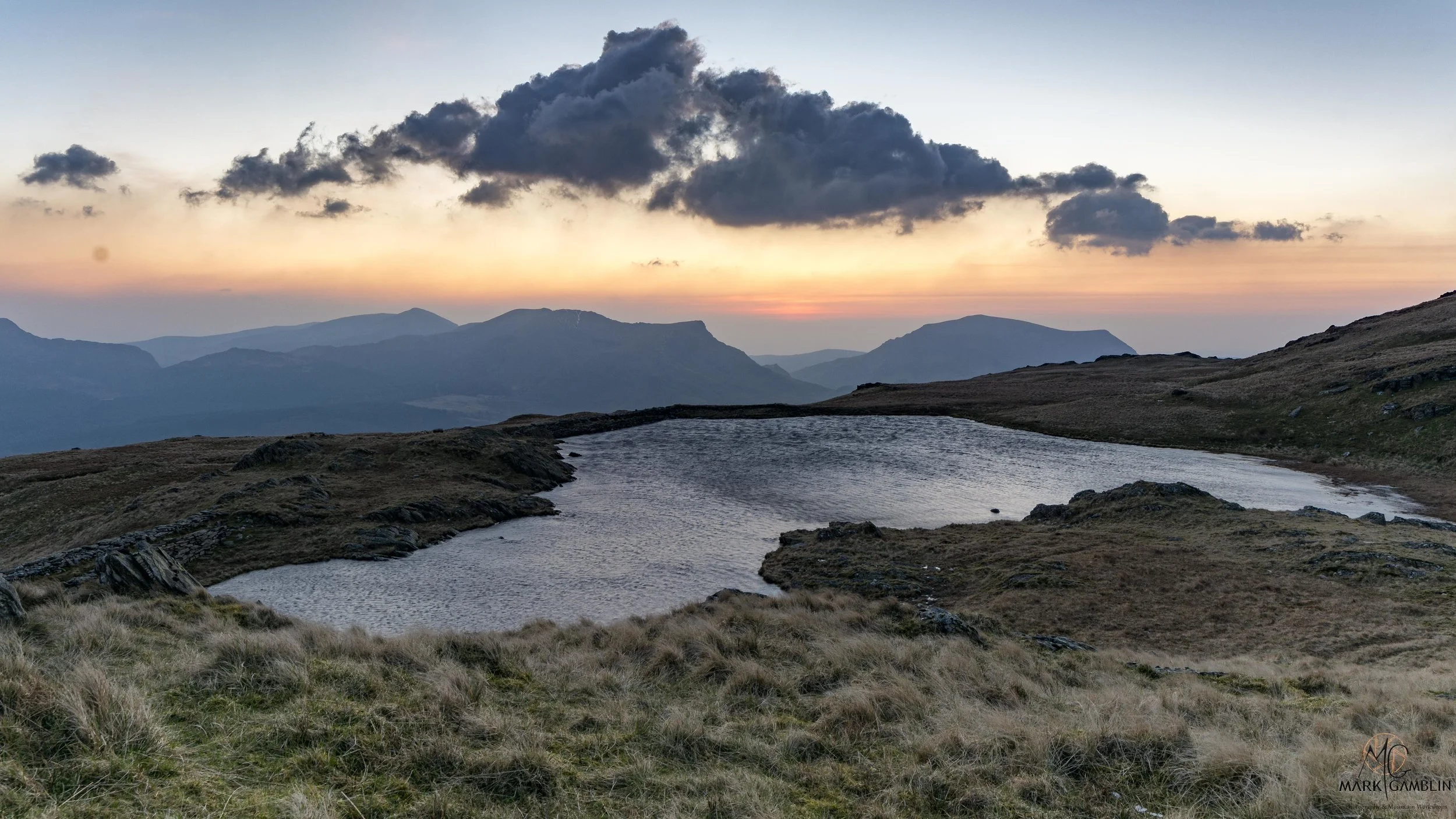 The little nameless lake at 600m just below Allt Maederyn, on the west flank of Snowdon