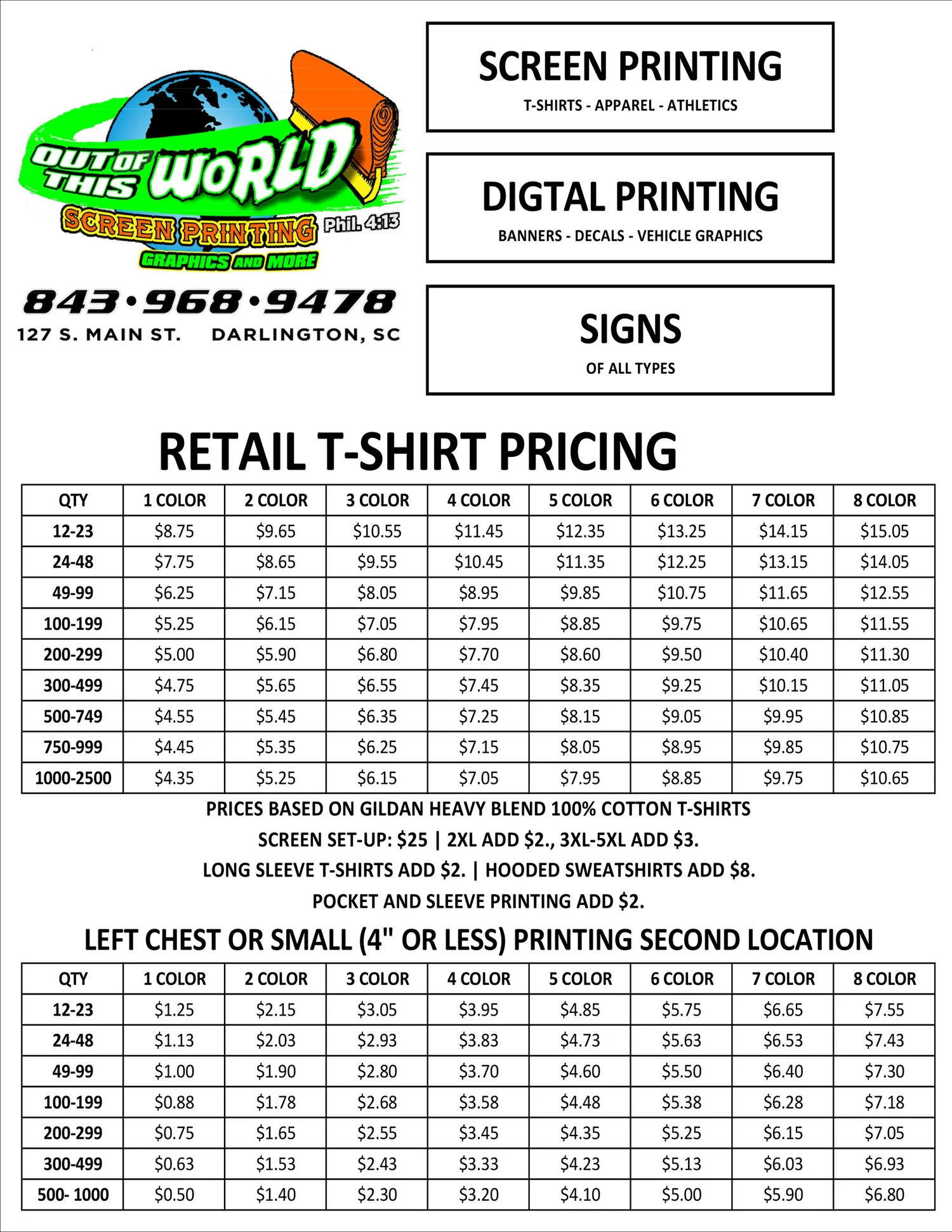 Printing — Out of this World Screen Printing