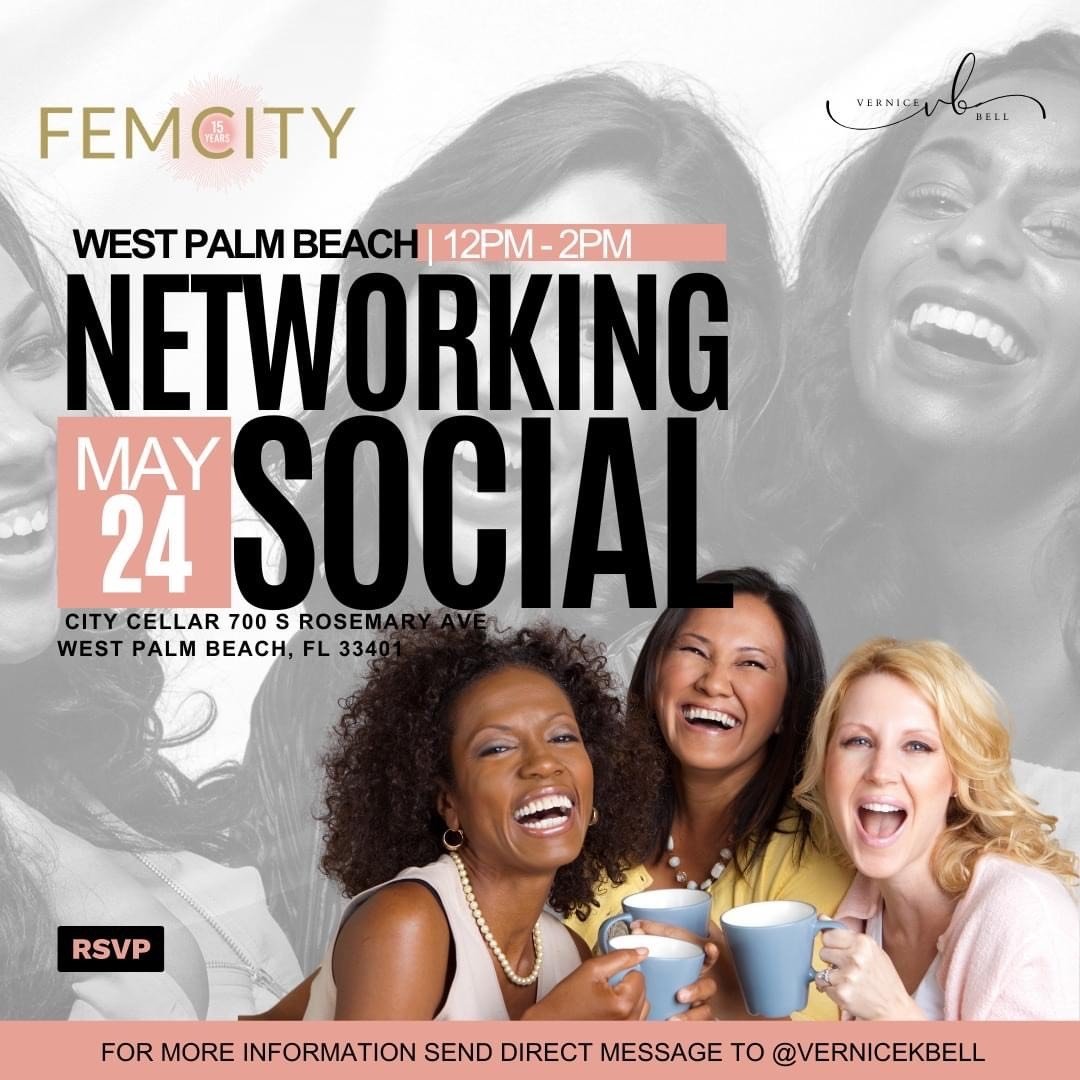 For friends that live in West Palm Beach, we have a new event coming up with our new FemCity West Palm Beach President, Vernice Bell We hope to see you there!

#westpalmbeach #wpbevents #westpalmbeachevents