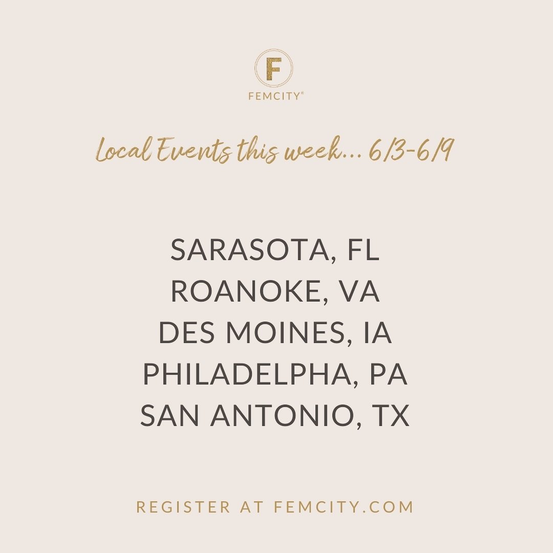 Here&rsquo;s what we have planned for you this week for our FemCity Business and Founder&rsquo;s Members.

Business Members : Virtual Networking on Wednesday 1 pm ET with FemCity Founder&rsquo;s Member Julie Allyson hosting. Please be prepared to sha