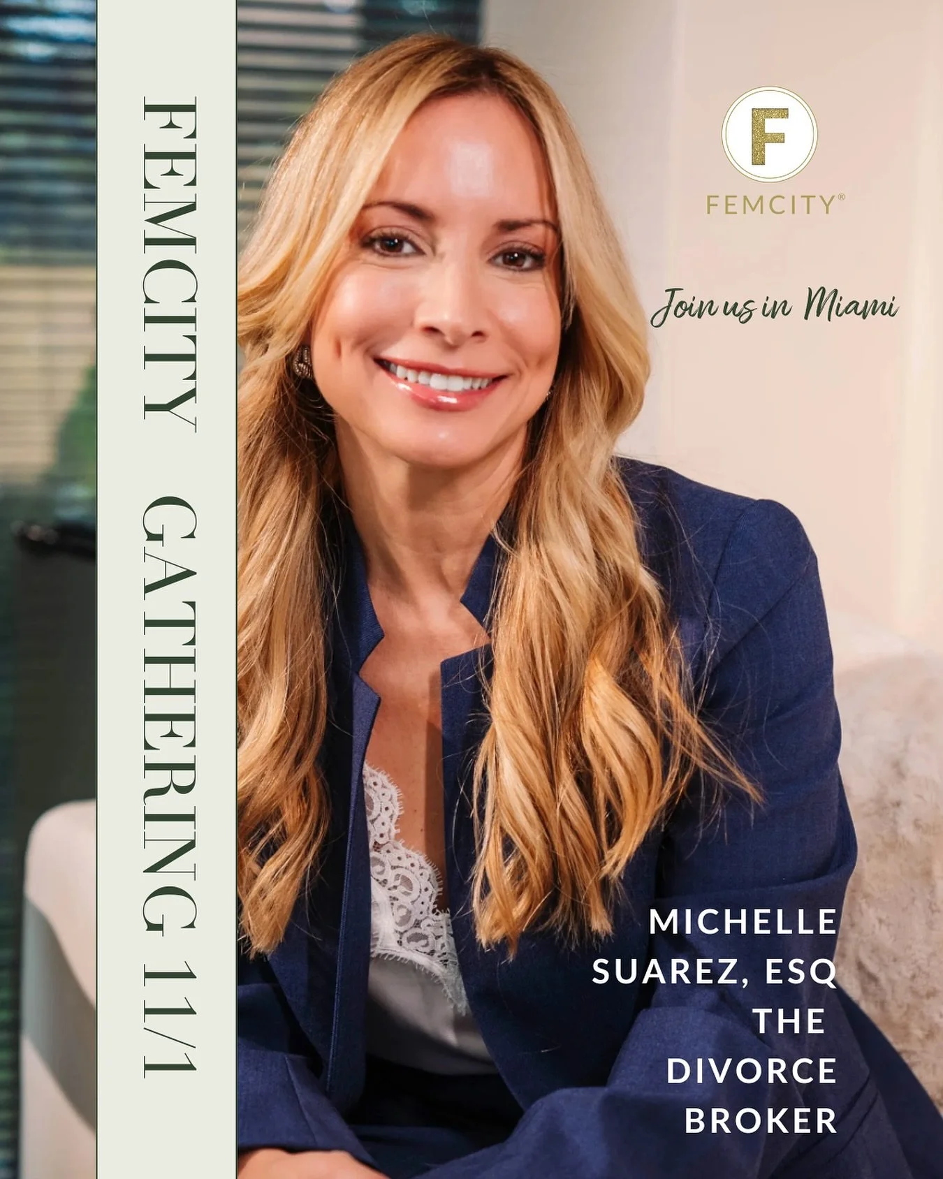 ✨ We&rsquo;re thrilled to share more details about the upcoming FemCity Conference! ✨

@divorcebrokerofficial Michelle Suarez will be joining our powerful panel to share wisdom and advice for navigating life&rsquo;s bumps in the road. 💫

This will b