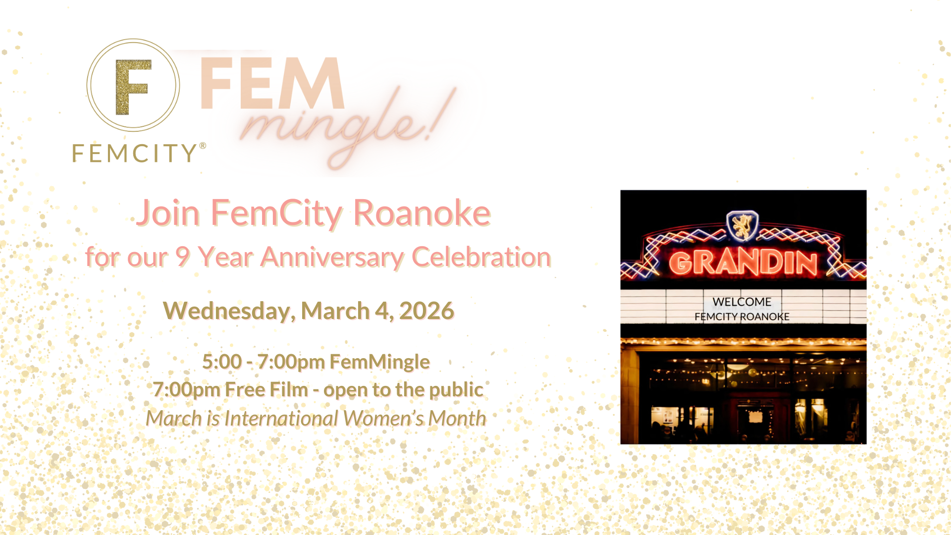 Roanoke // March FemMingle &amp; Anniversary Celebration