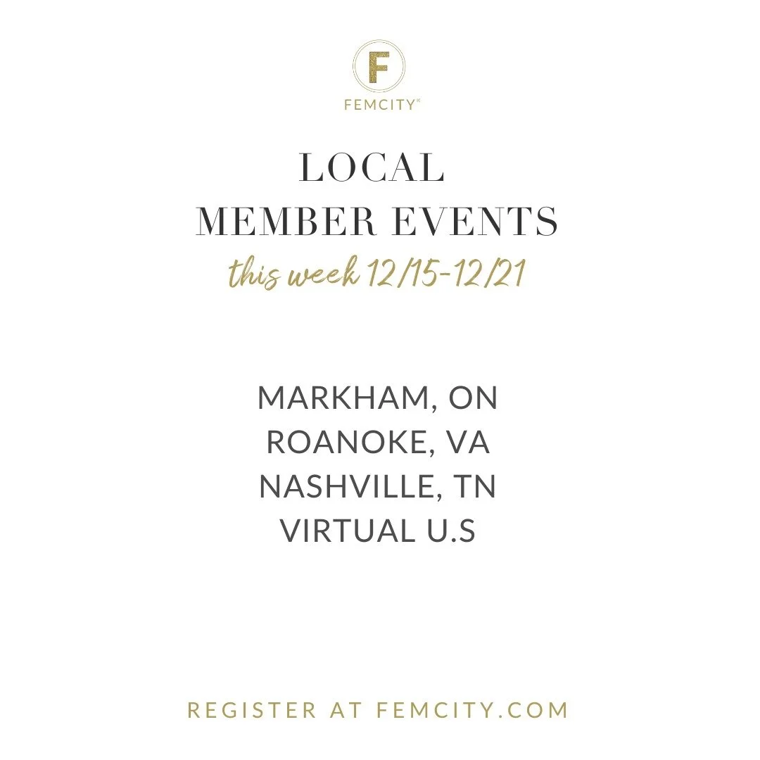 Happy Monday! We hope you had a wonderful and restful weekend. Here is what FemCity has planned for you this week... and it's our last week of programming for 2025. YIKES! That went fast. Register at femcity.com and sign up for our Free 30-Day Trial 