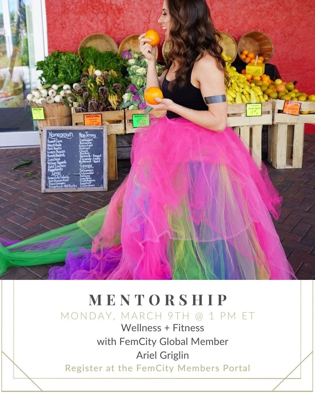 Join us today at 1 pm ET for our Monday Mentorship session. This session is complimentary for FemCity Members. Today's session is hosted by FemCity Global Member, @ariel_griglin 

She's a Wellness and Fitness expert and she's here to answer your ques