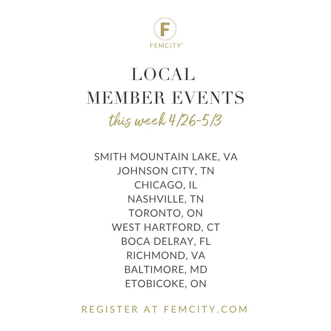 We have 10 in-person events happening this week across FemCity communities &mdash; and we would love to see you there.

Whether you're just starting out or ready to take your business to the next level, FemCity is the room you've been looking for. Co