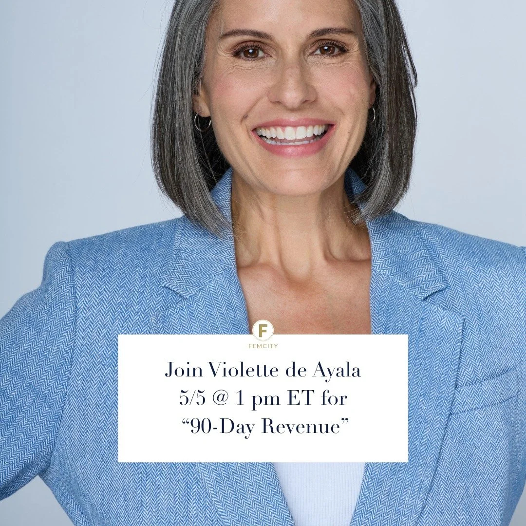 Join FemCity Founder, @violettedeayala for today's May Masterclass. The 30 min session is complimentary for FemCity Online, Local and Global Members. 

For the zoom link, visit the femcity.com site or your Members Portal. 

See ya at 1 pm ET. Replay 