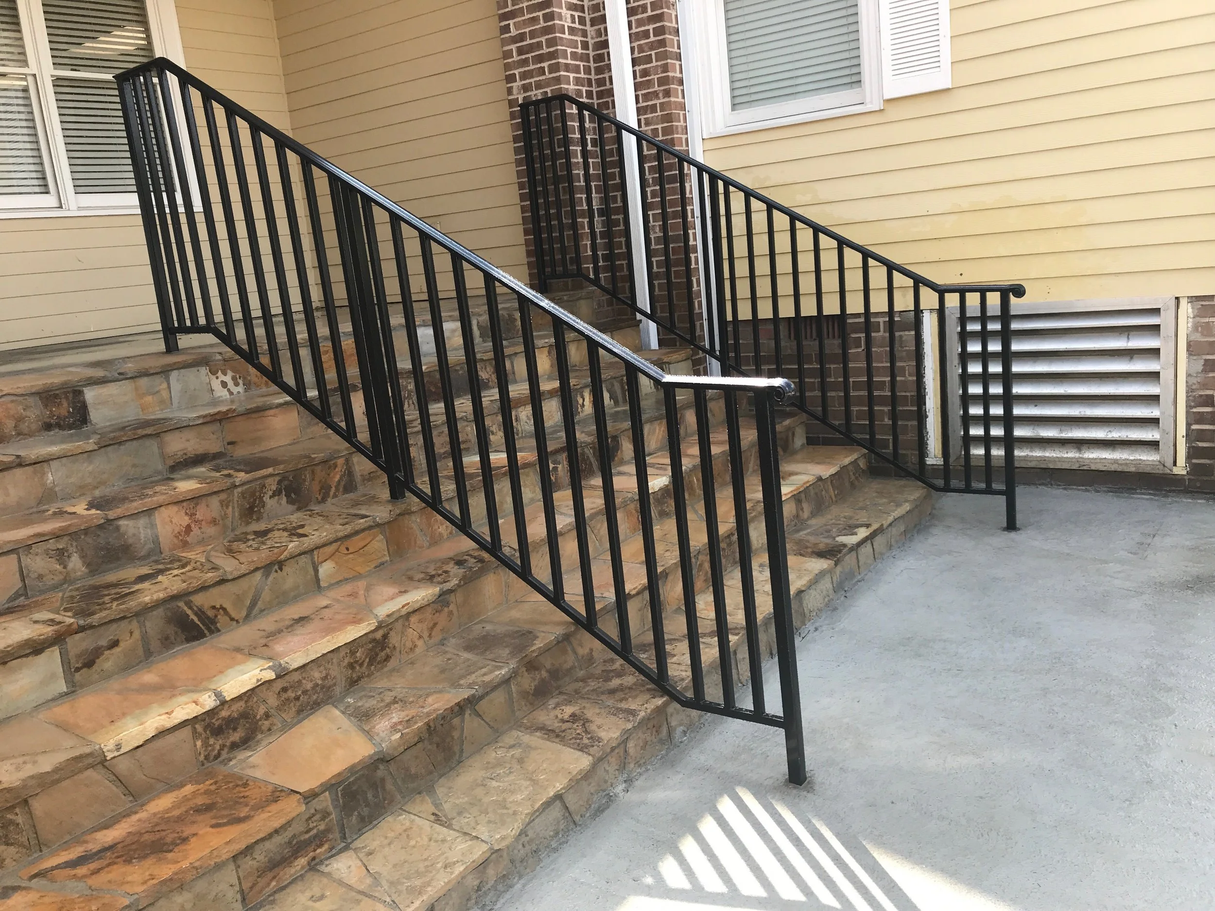 2 1/4” cap rail 1 1/2” posts 1” balusters
