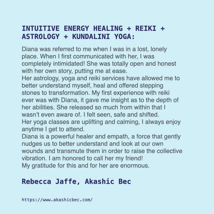 Rebecca Jaffe review for Diana Sullivan