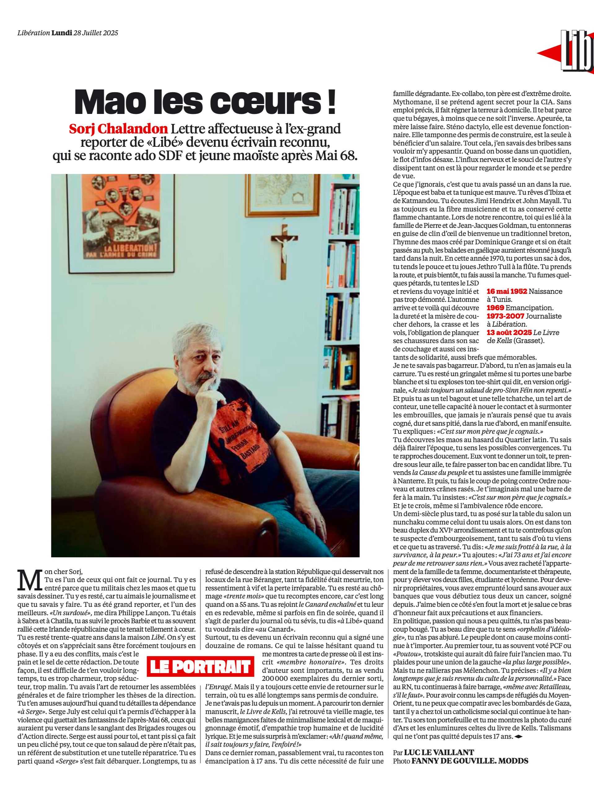 Sorj Chalandon - LIBÉRATION