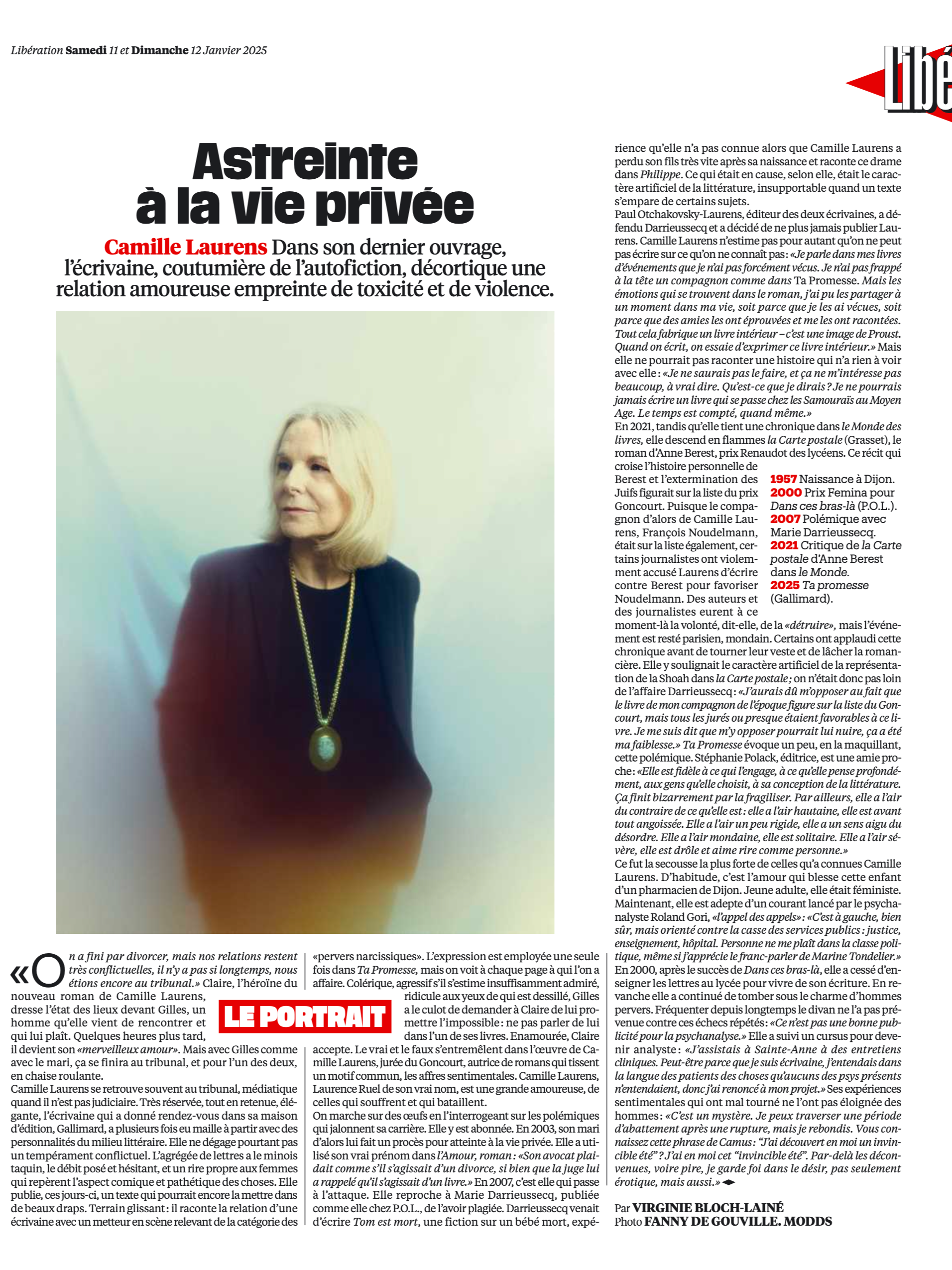 Camille Laurens - LIBÉRATION