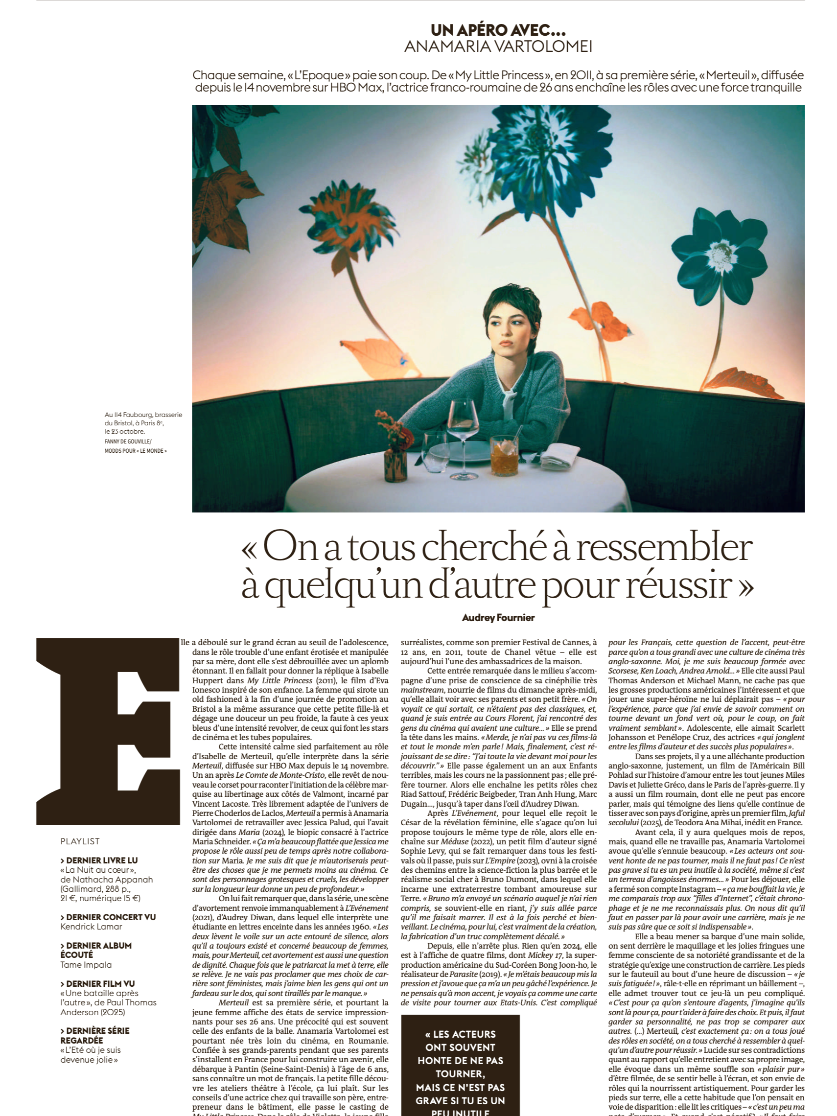 Anamaria Vartolomei - LE MONDE