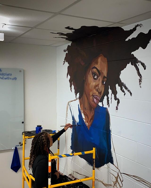 My current situation... #wip #workinprogress #workworkwork #4thmuralof2020 #waitforit #jonnionthespot #buildinstitute @startwithbuild #murals #artlife #artistlife #mymusesbemusin #sydney #sydneygjames #sydneyjamesart #girlraisedindetroit