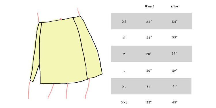 lulu skirt size chart