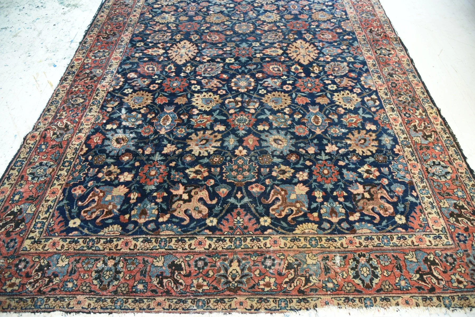 Antique Blue Mahal Rug — Weft & Wool