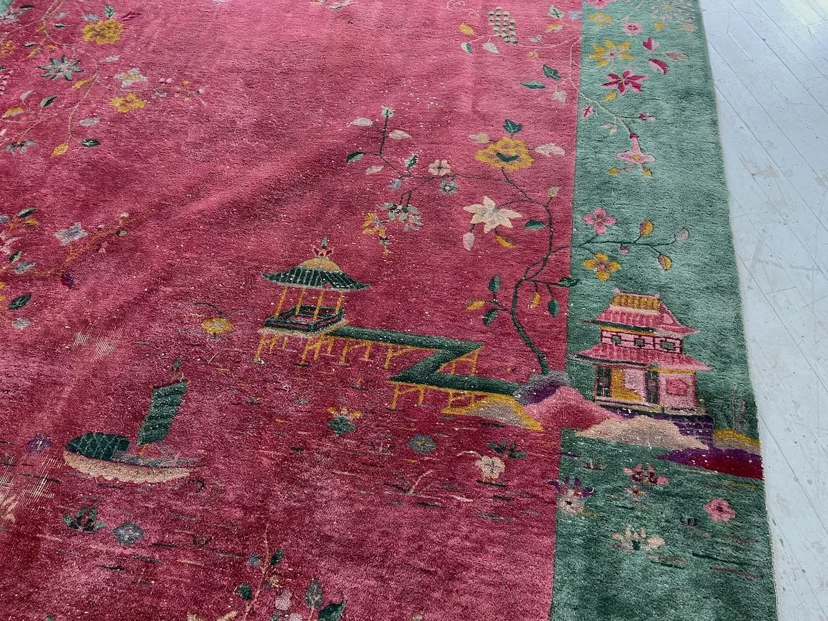 Antique Nichols Carpet, 9x11 — Weft & Wool