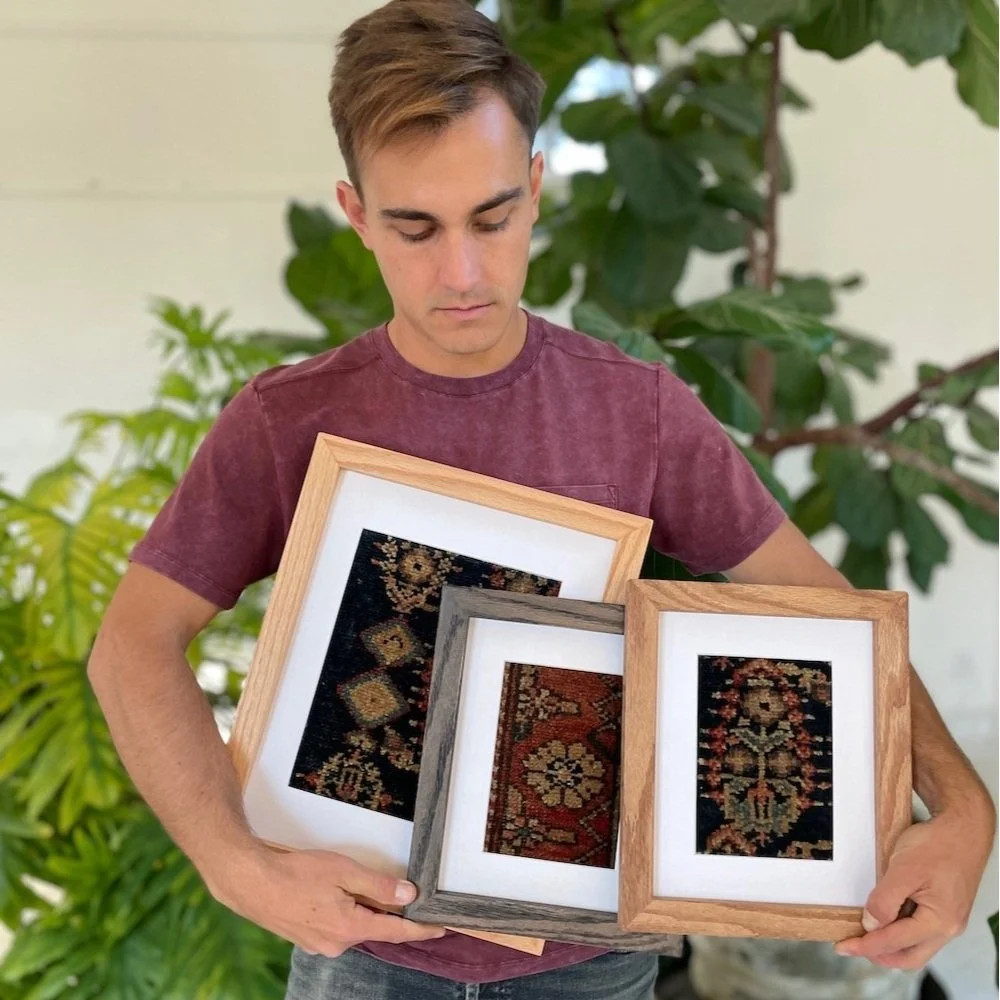 Antique Rug Fragments, Custom Framed — Weft & Wool