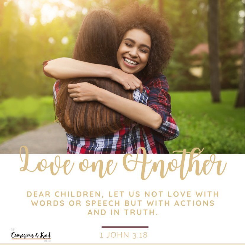 It&rsquo;s time to stop simply saying we love and care with our words, but show we love and care by our actions. We love because God loved us first and God is love (1 John 4:7-12). 
#courageousandkind #belove #loveoneanother