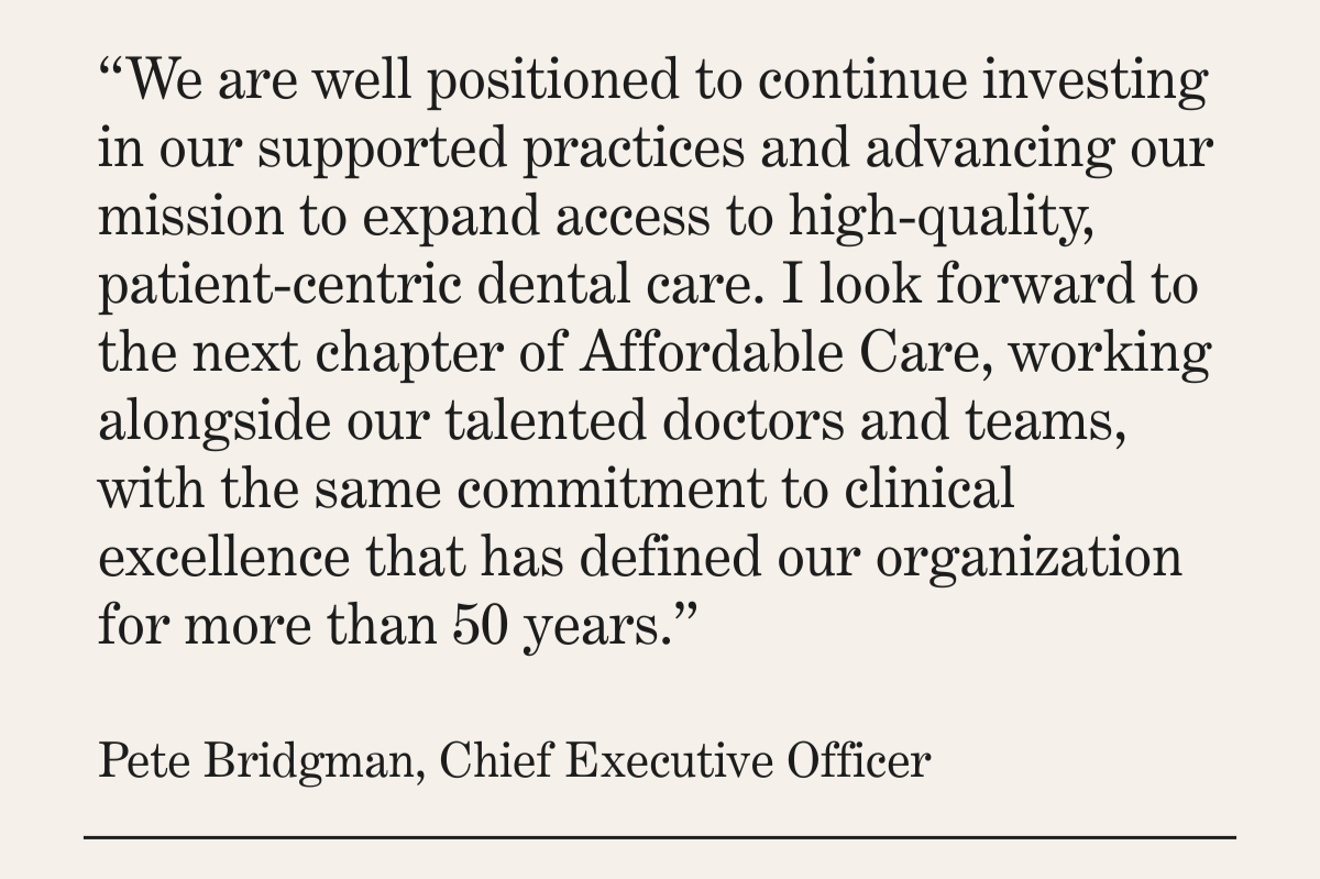 Affordable Care Completes Strategic Transaction to Strengthen Financial Foundation and Support Future Growth