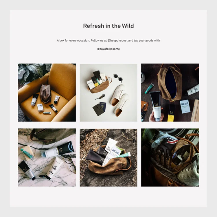 minisocial.io UGC on a Bespoke Post product page.