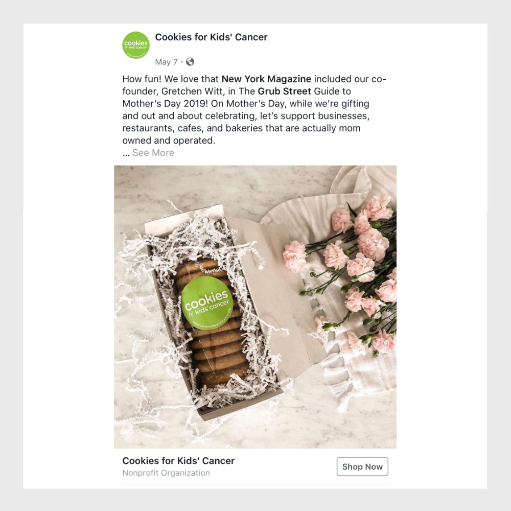 minisocial.io UGC on Coookies for Kids paid social.