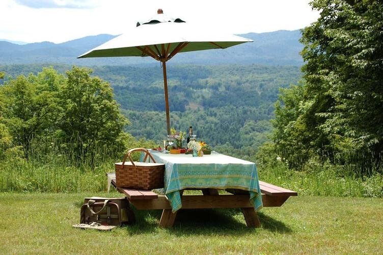 Picnic Bench at Twin Farms