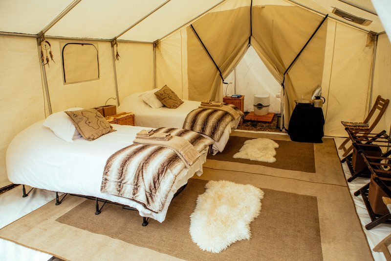 Inside look at a private camp tent