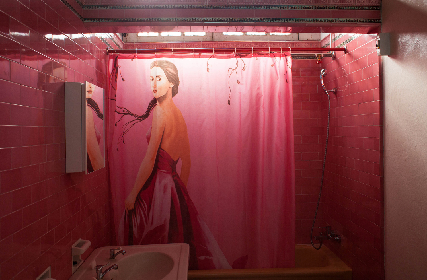  A wash room in the 1893 Colonial House which houses foreign travelers in downtown Santiago de Cuba, Cuba. 