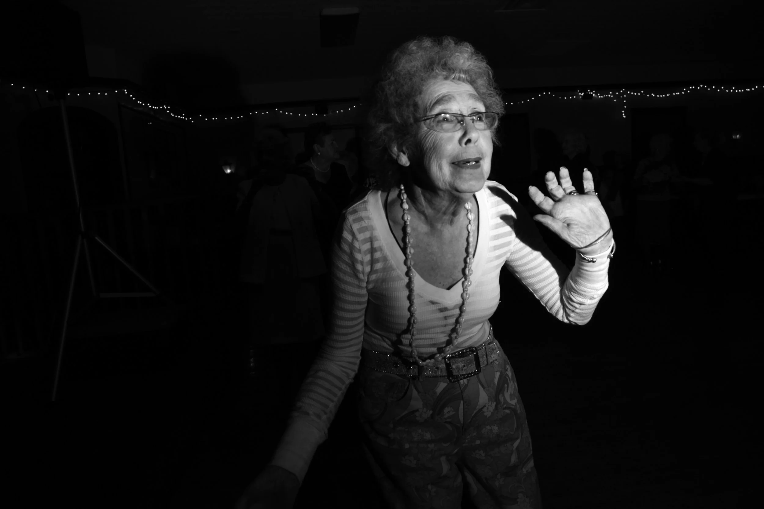 Mary Jean McCrary dances at the Churchill Downs Ladies Auxiliary, which she frequents since her husband's passing. "I just got out more instead of sitting around and saying 'poor me,' she said. 