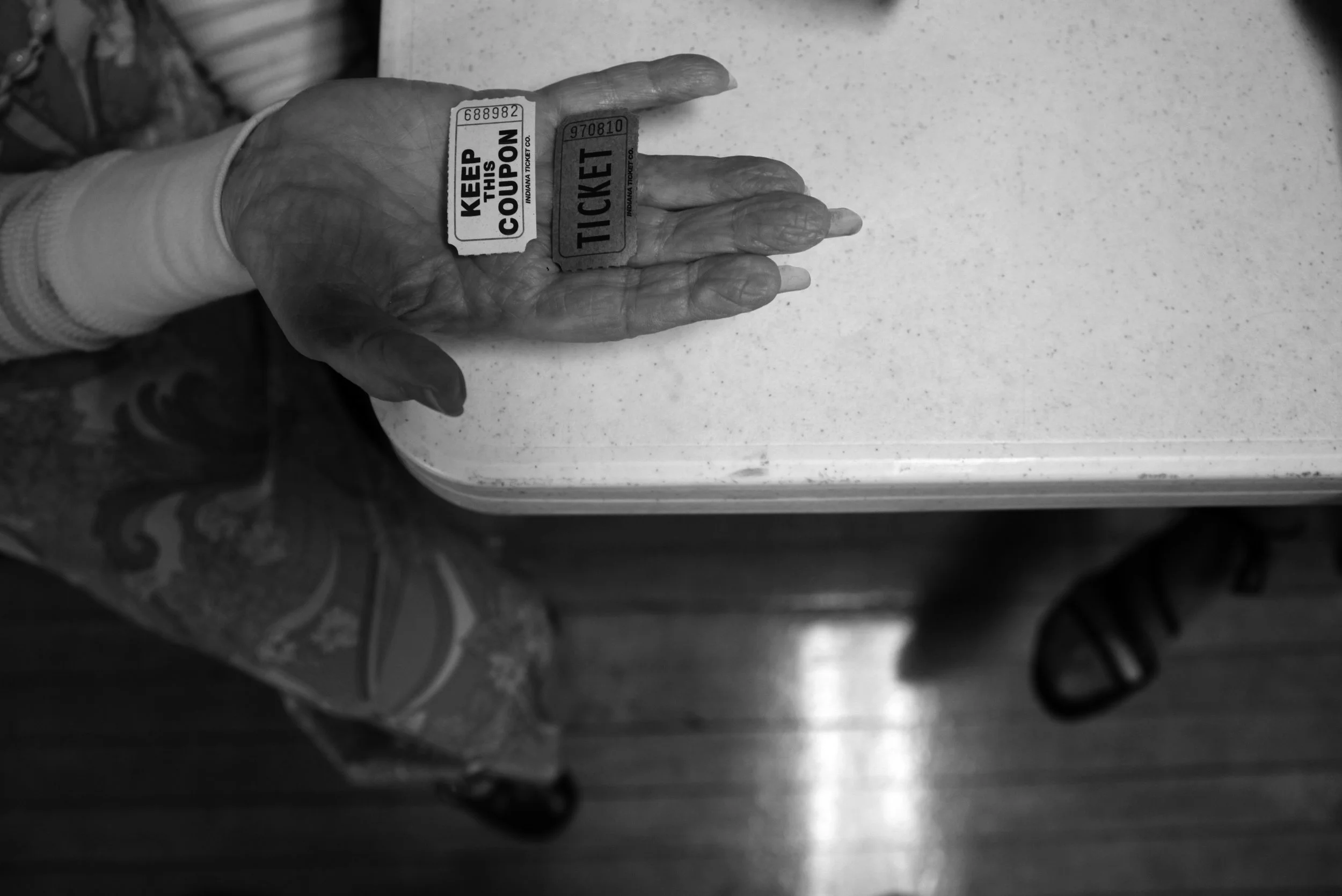 Mary Jean McCrary hopes to win the jackpot while sitting amongst other female friends, before hitting the dance floor.