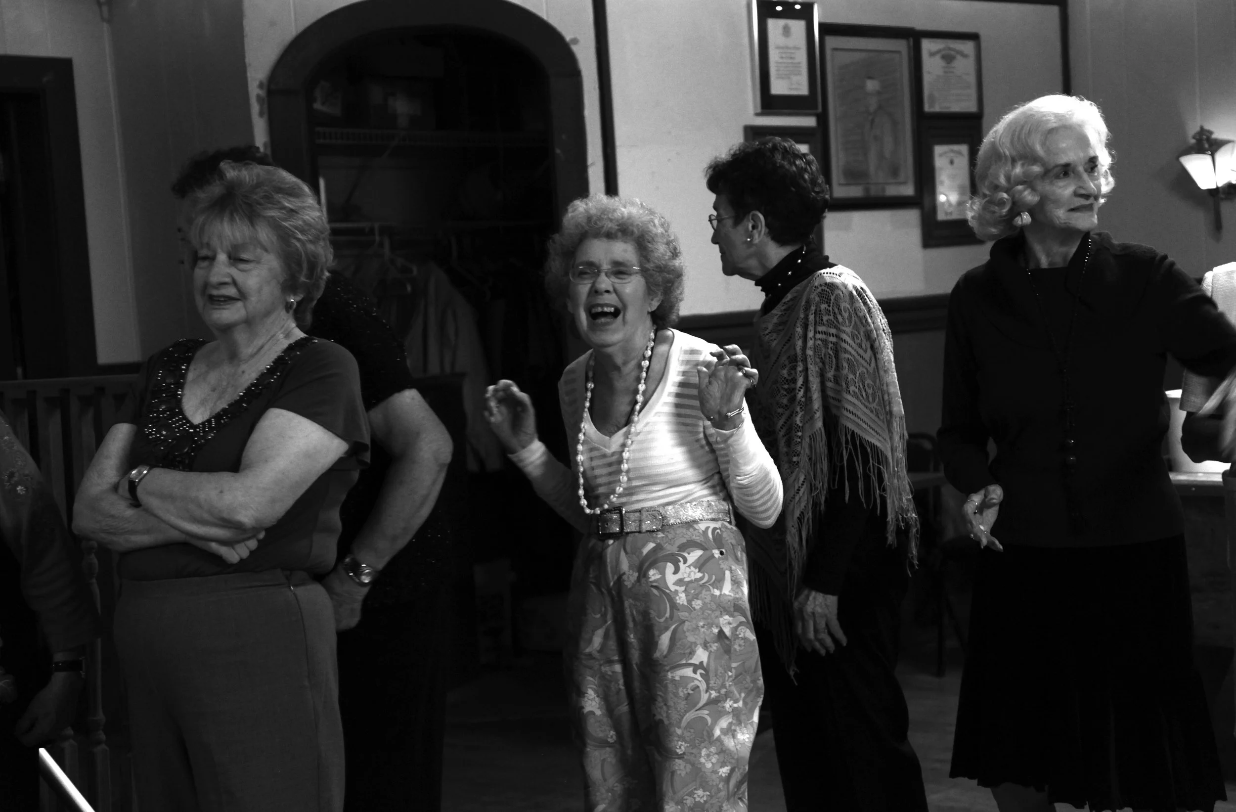 She stands in line during "The Mixer" where men and women dance with new partners each time they cross the dance floor. "As far as dancing is concerned, I just love dancing," she said.