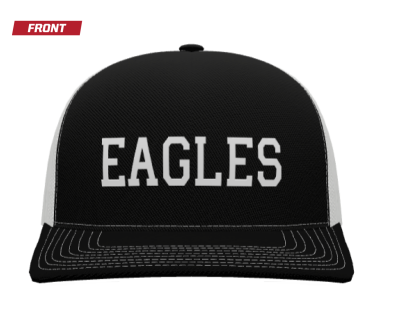 Pacific Headwear Contrast Stitch Trucker Snapback - Black/White EAGLES